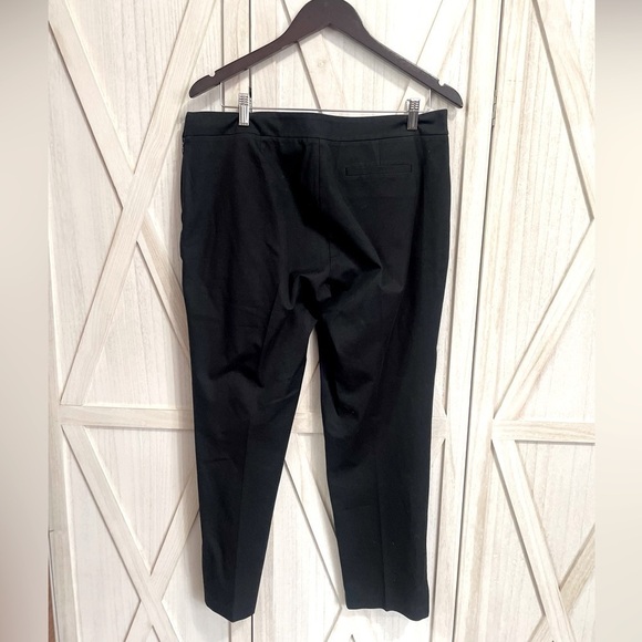 Eileen Fisher Colorblock Midnight Black Cotton Stretch Twill Slim Ankle Pants M - Picture 2 of 6